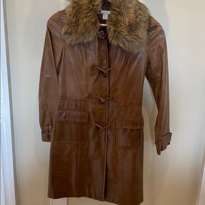 Woman’s Leather 3/4 Coat From Nordstroms